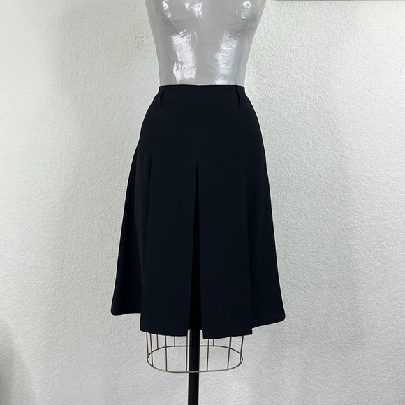 Agnes B. Dresses & Skirts - Agnès b. Paris Black Pleated Knee Length Belted Midi A Line Skirt